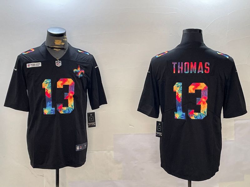 Men New Orleans Saints #13 Thomas Black rainbow 2024 Nike Limited NFL Jersey style 1